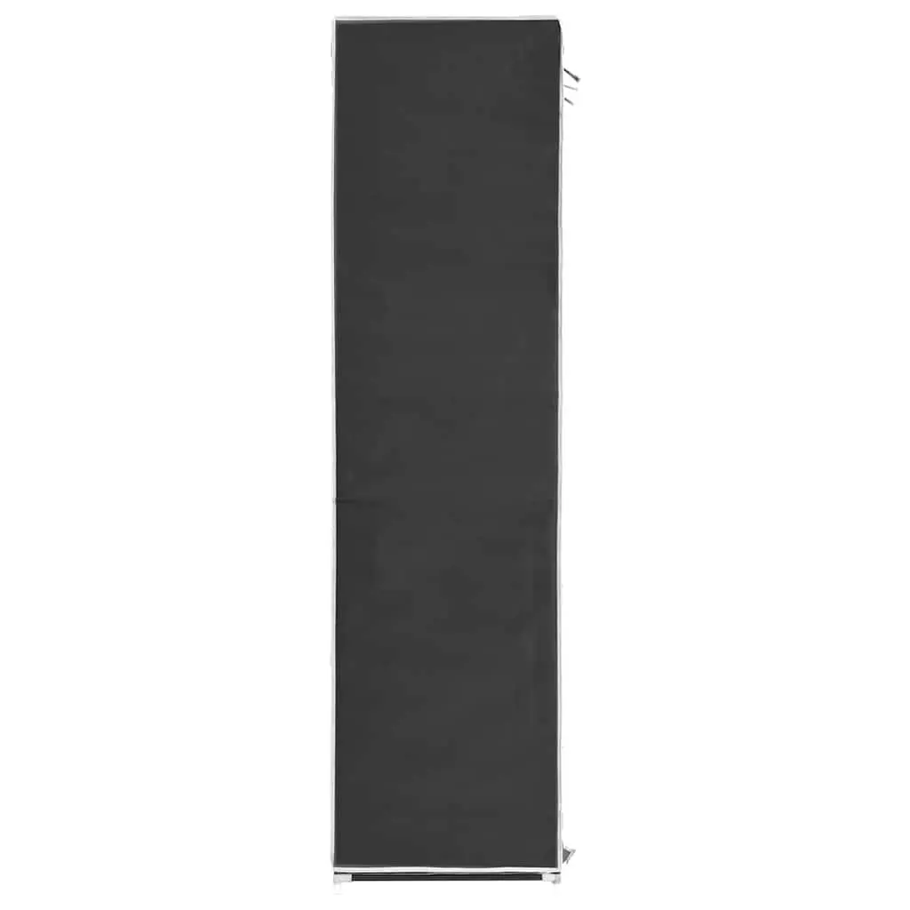 Portable Wardrobe Storage Cabinet with Compartments Rods Black Closet Organizer