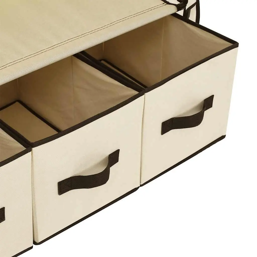 Fabric Wardrobe Cream Portable Closet Storage Cabinet Collapsible 87 x 49 x 159 cm Non-woven Fabric