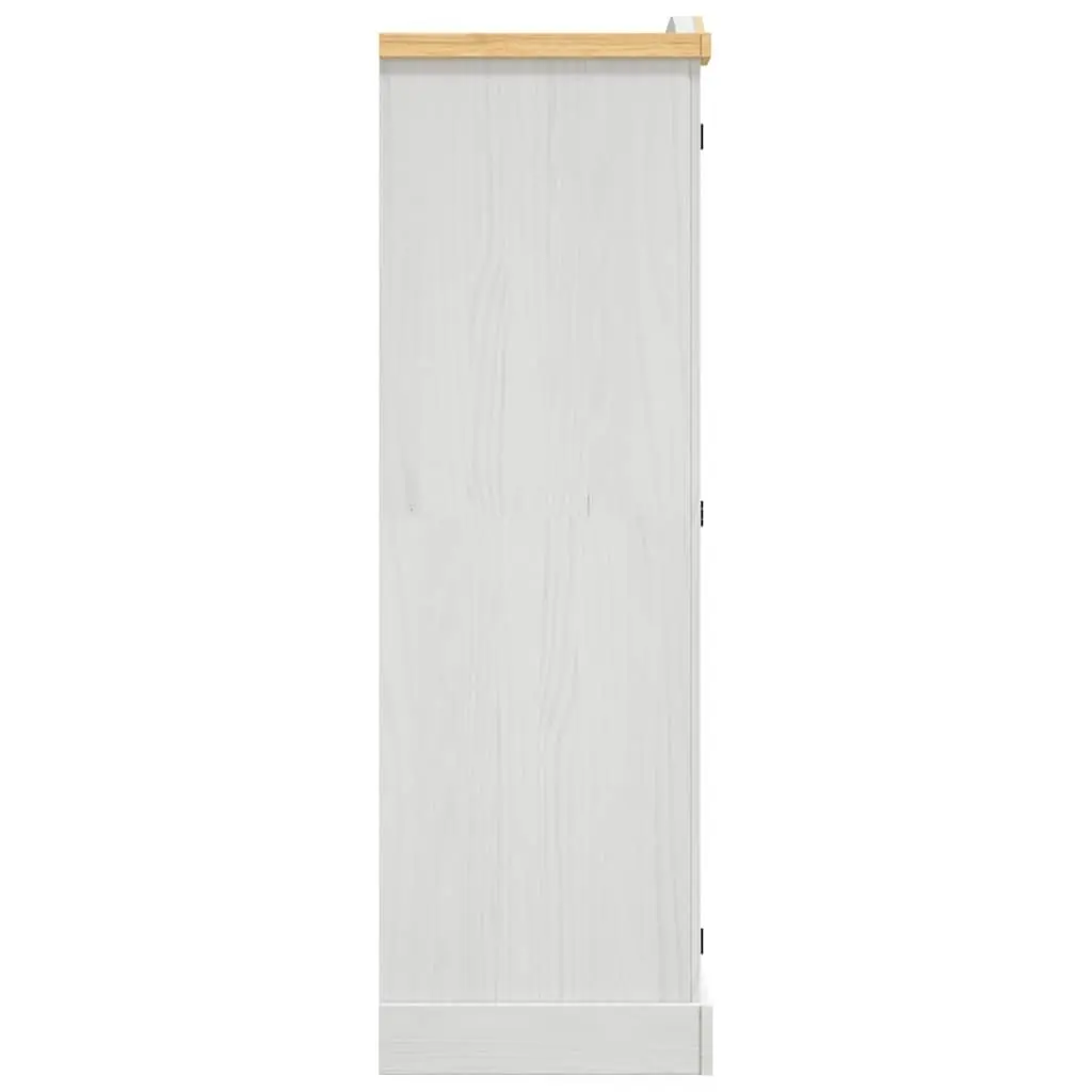 3-Door White Wooden Wardrobe Mexican Corona Style Solid Pinewood Cabinet