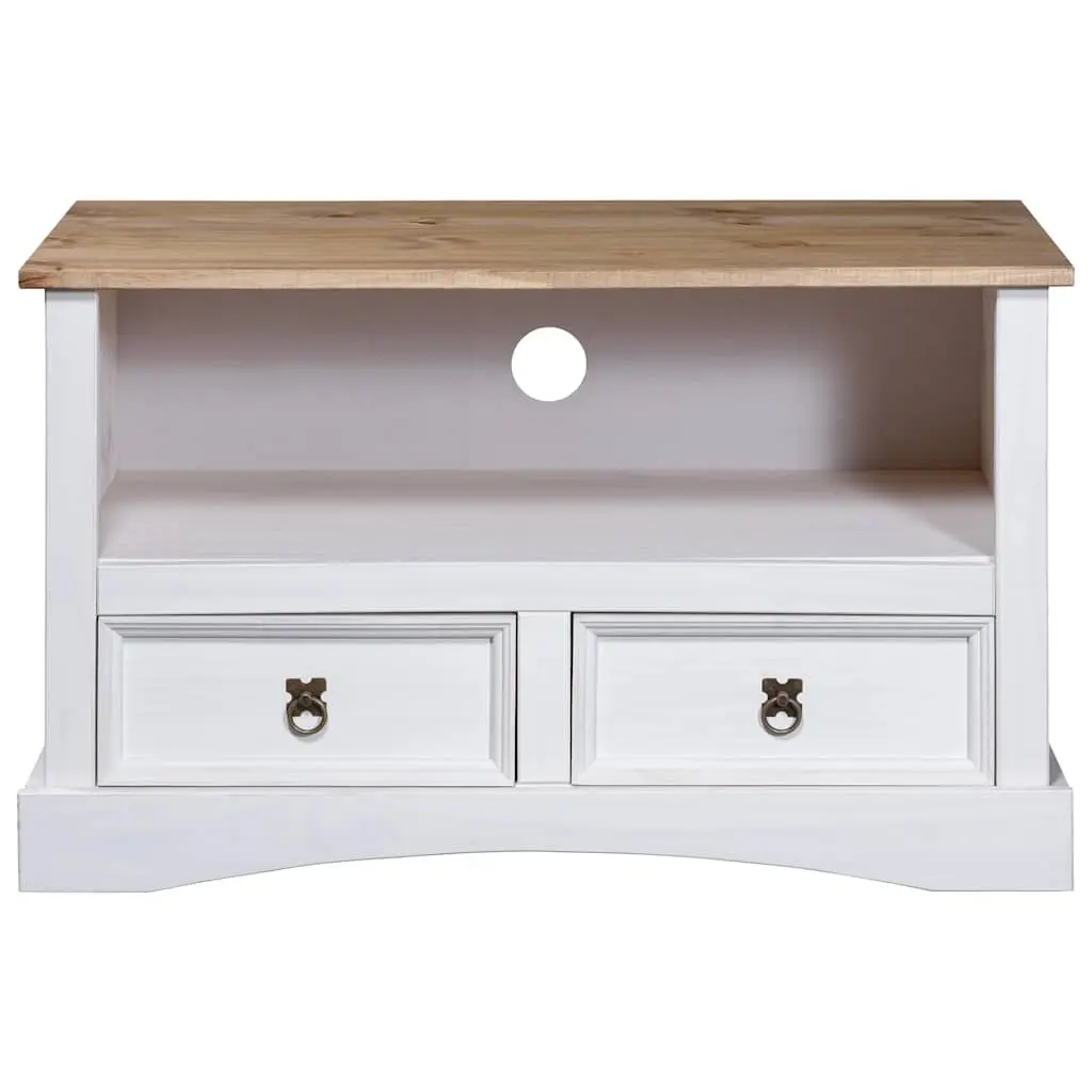 TV Cabinet White 91x43x56cm Wooden Storage Unit