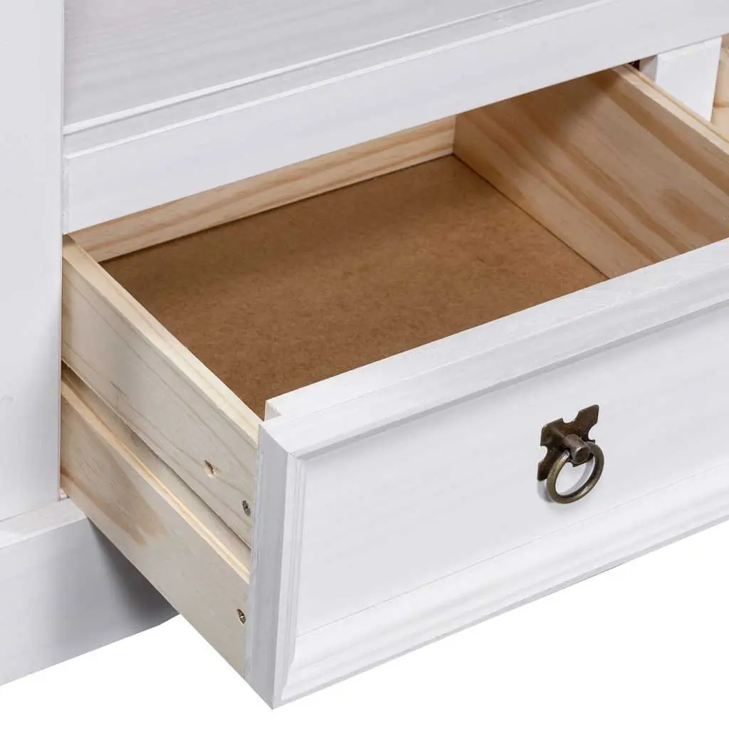 TV Cabinet White 91x43x56cm Wooden Storage Unit