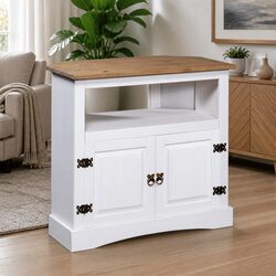 White Mexican Pine Console Table for Living Spaces