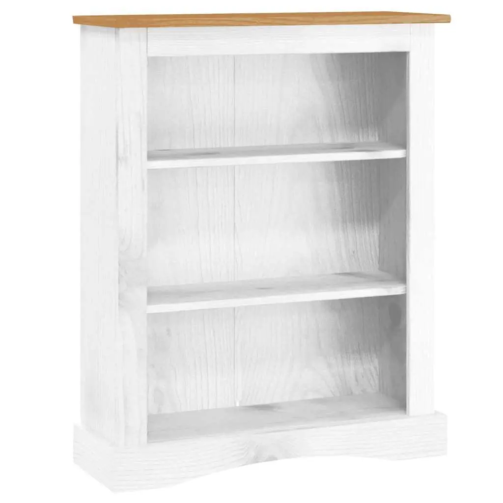 3-Tier Wooden Bookcase in White for Home Storage