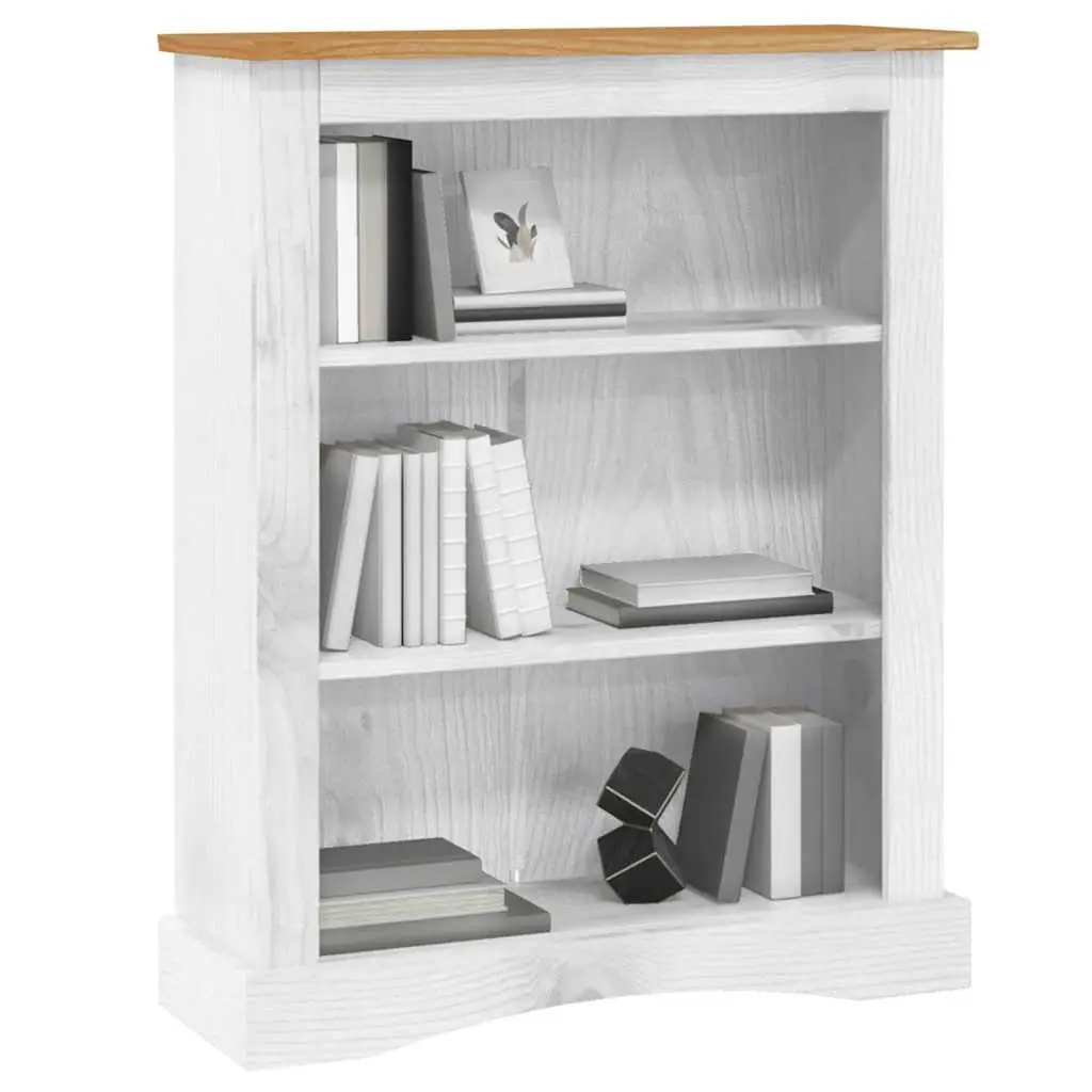3-Tier Wooden Bookcase in White for Home Storage