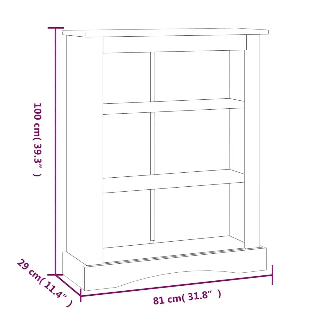 3-Tier Wooden Bookcase in White for Home Storage