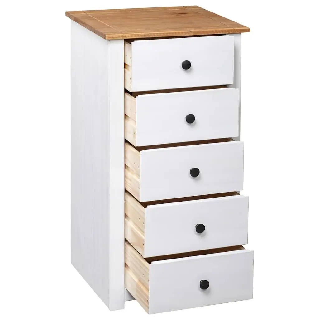 White 5 Drawer Sideboard in Solid Pinewood
