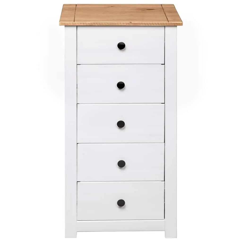 White 5 Drawer Sideboard in Solid Pinewood