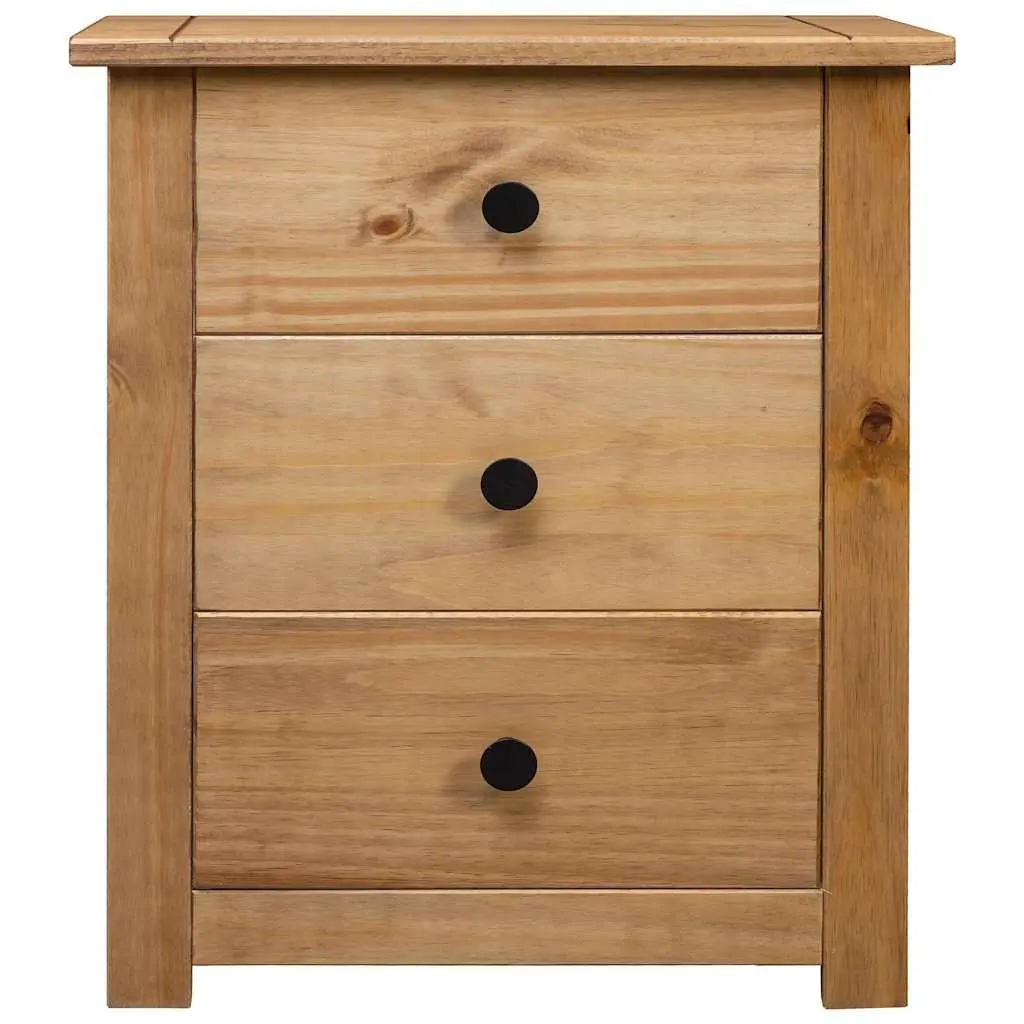 Bedside Table Brown Wooden Nightstand 3 Drawer Storage Chest Solid Pine