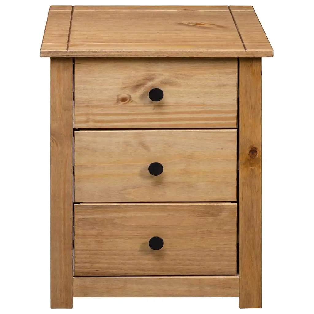 Bedside Table Brown Wooden Nightstand 3 Drawer Storage Chest Solid Pine