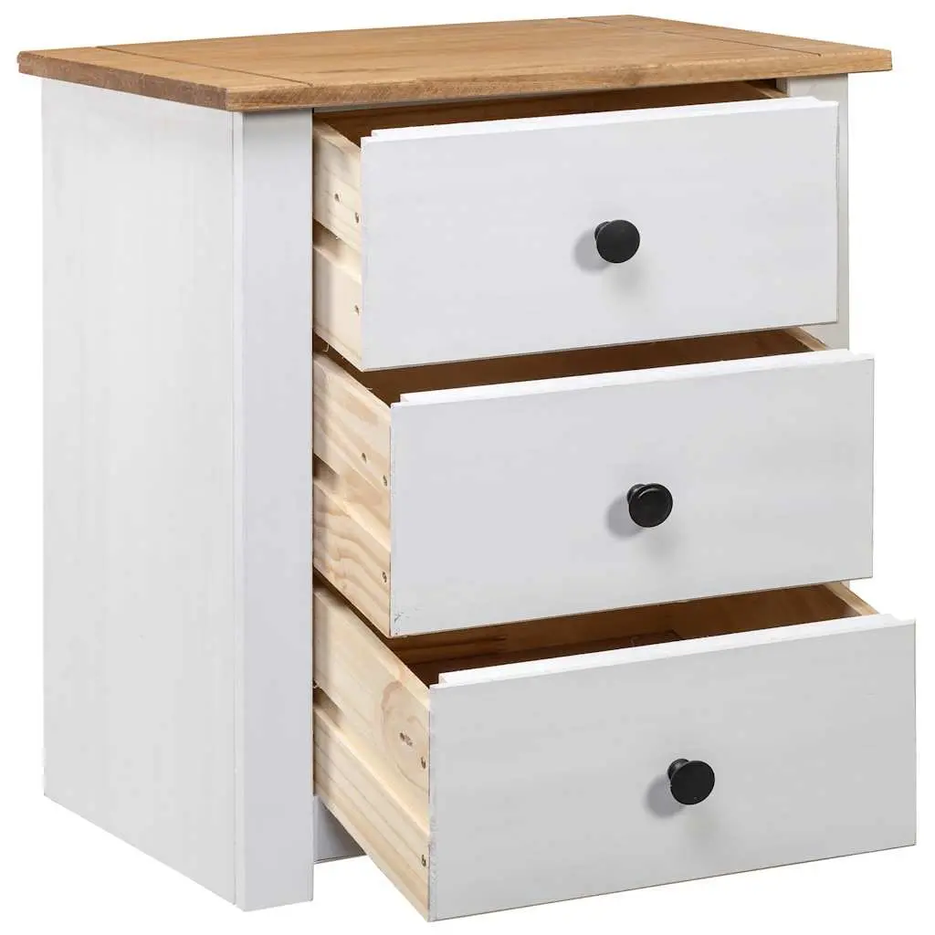 Bedside Cabinet White 46x40x57cm Wooden Nightstand 3 Drawer Storage Chest