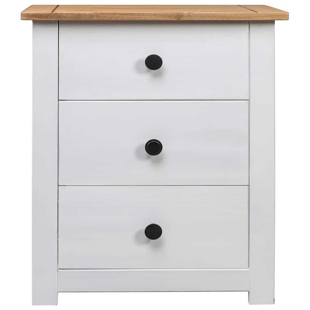 Bedside Cabinet White 46x40x57cm Wooden Nightstand 3 Drawer Storage Chest