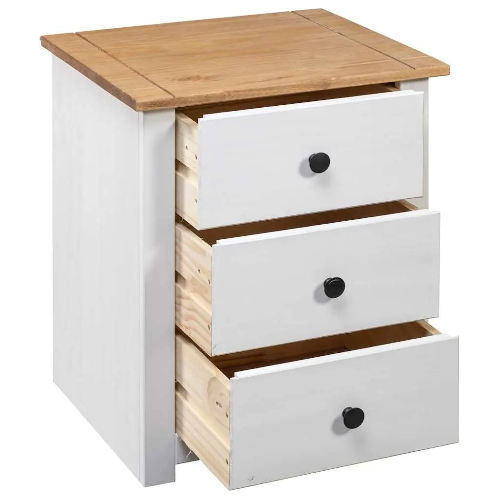 Bedside Cabinet White 46x40x57cm Wooden Nightstand 3 Drawer Storage Chest