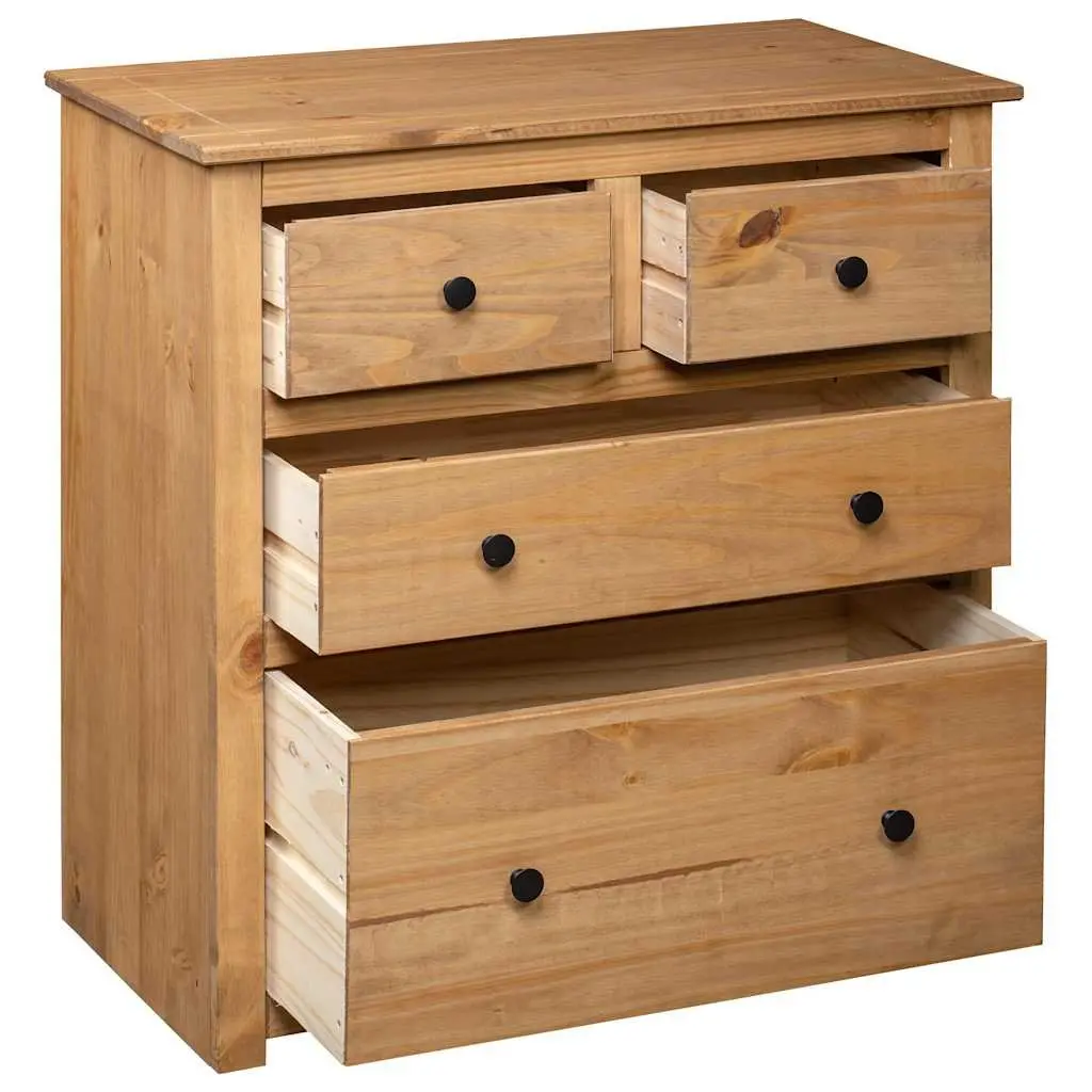 Sideboard 80x40x83 cm 4 Drawer Brown Wooden Cabinet Storage Furniture