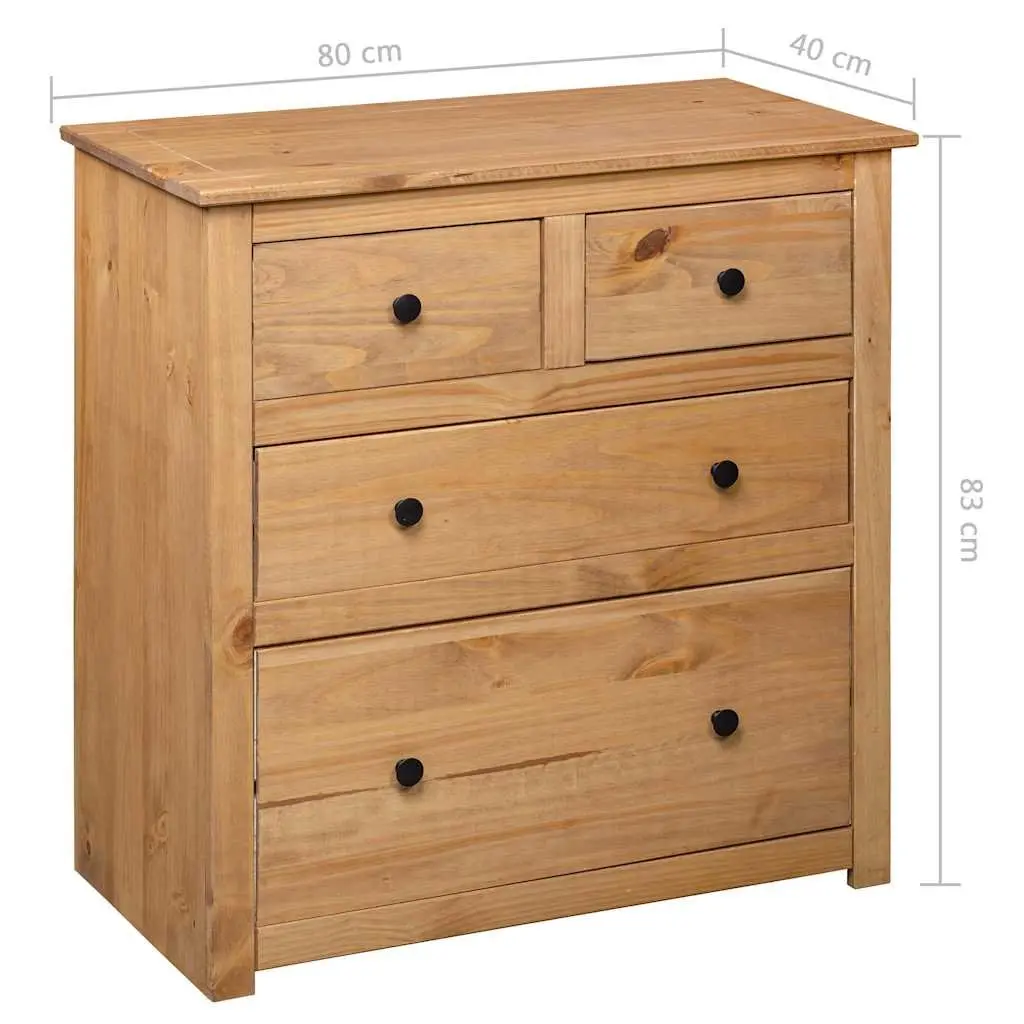 Sideboard 80x40x83 cm 4 Drawer Brown Wooden Cabinet Storage Furniture