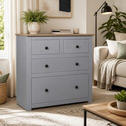 Rustic Grey Sideboard Storage Cabinet 80x40x83cm