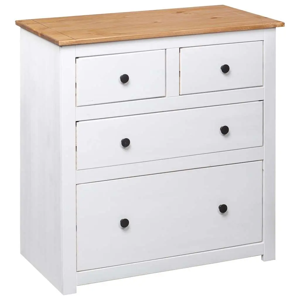 Rustic White Pine Sideboard with 4 Drawers