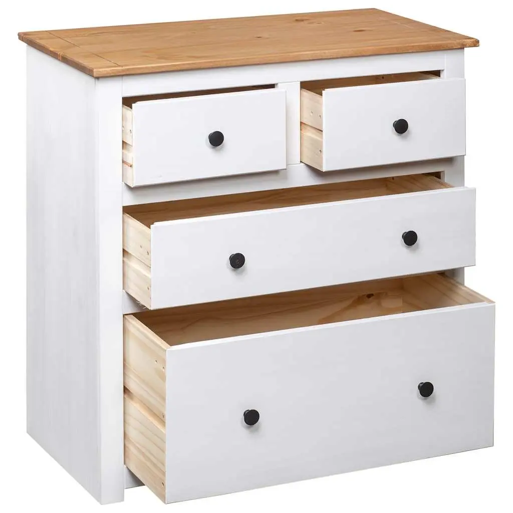 Rustic White Pine Sideboard with 4 Drawers