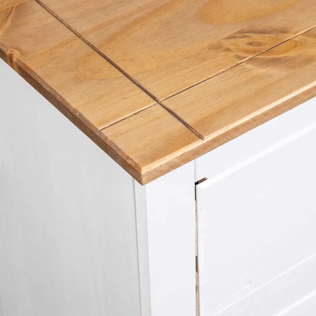 Rustic White Pine Sideboard with 4 Drawers