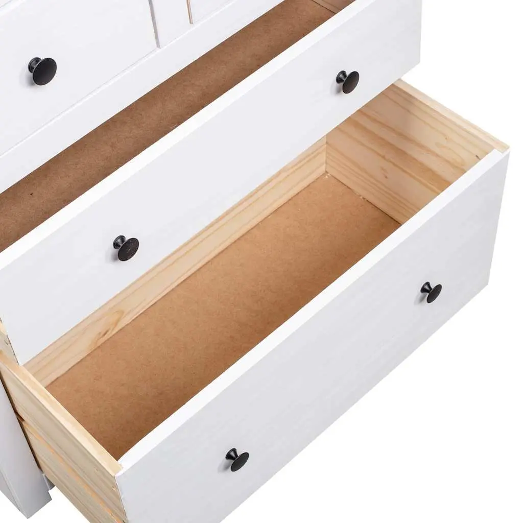 Rustic White Pine Sideboard with 4 Drawers
