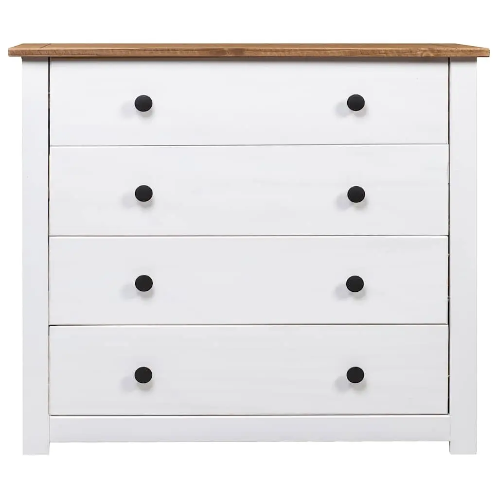 Side Cabinet White 80x40x73cm Pine Storage Sideboard Buffet 4 Drawers