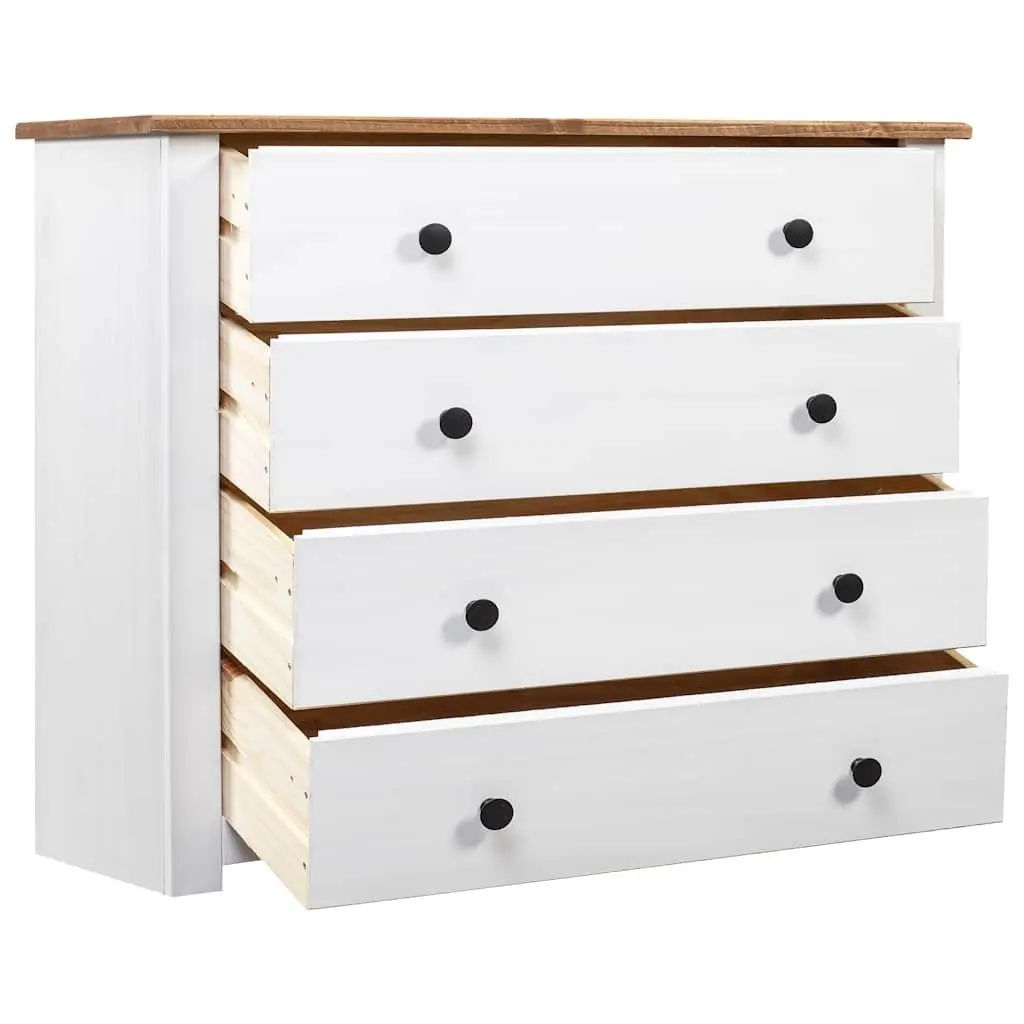 Side Cabinet White 80x40x73cm Pine Storage Sideboard Buffet 4 Drawers