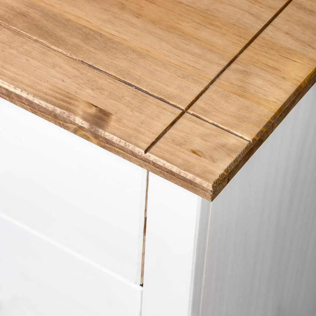 Side Cabinet White 80x40x73cm Pine Storage Sideboard Buffet 4 Drawers