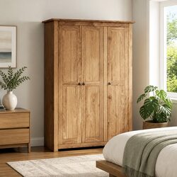 Charming 3-Door Wardrobe in Brown