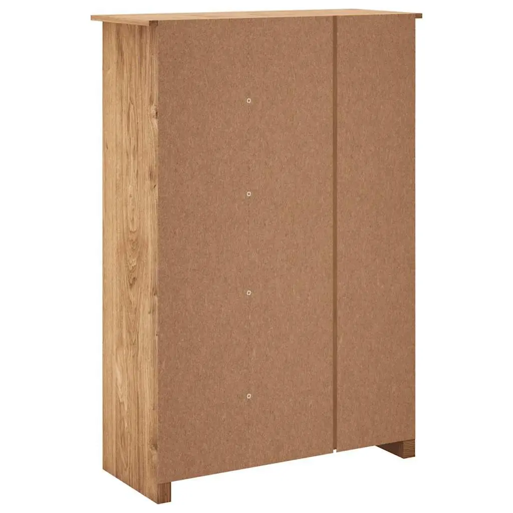 3-Door Wardrobe Brown 118x50x171.5 cm Solid Pinewood Storage Cabinet Cupboard Bedroom Furniture