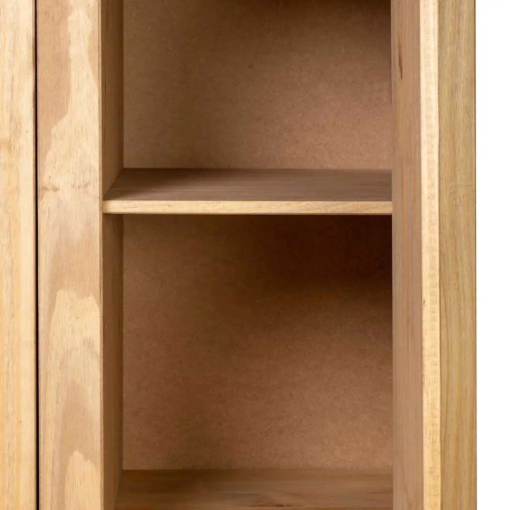 3-Door Wardrobe Brown 118x50x171.5 cm Solid Pinewood Storage Cabinet Cupboard Bedroom Furniture