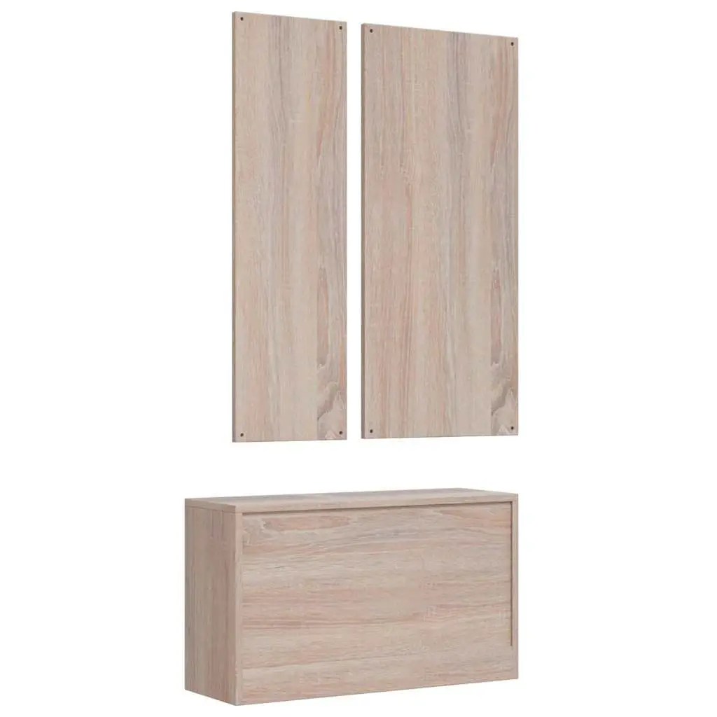 3-Door Wardrobe Grey Solid Pinewood Storage Cabinet with Shelves Hanger Bar