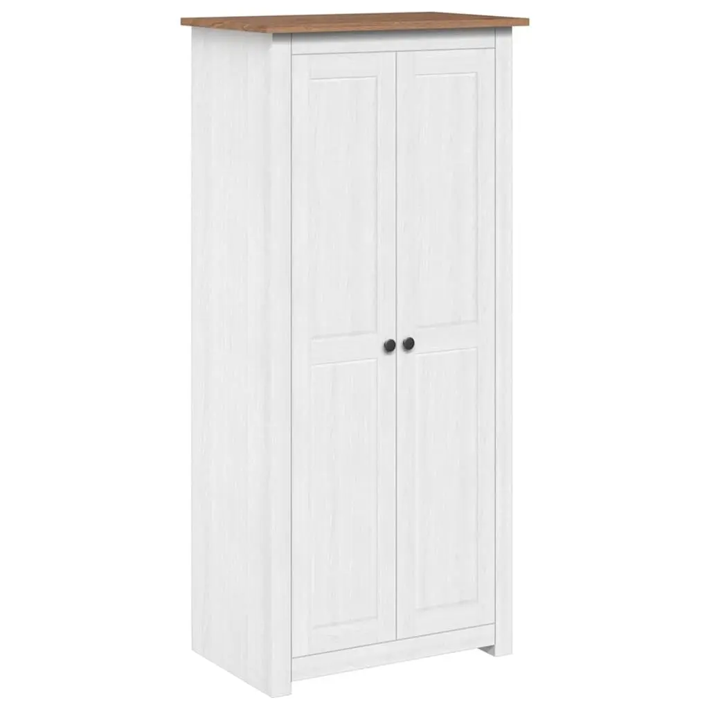 White Wardrobe Solid Pine Storage Cabinet Bedroom Cupboard 80W x 50D x 171.5H cm