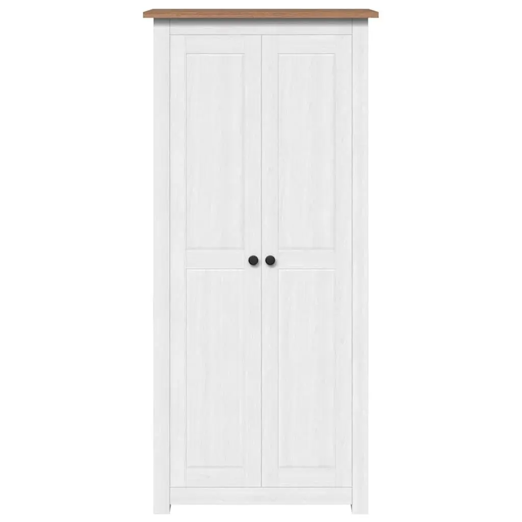White Wardrobe Solid Pine Storage Cabinet Bedroom Cupboard 80W x 50D x 171.5H cm