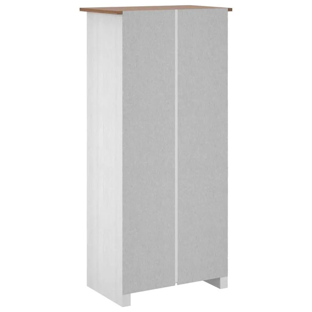 White Wardrobe Solid Pine Storage Cabinet Bedroom Cupboard 80W x 50D x 171.5H cm