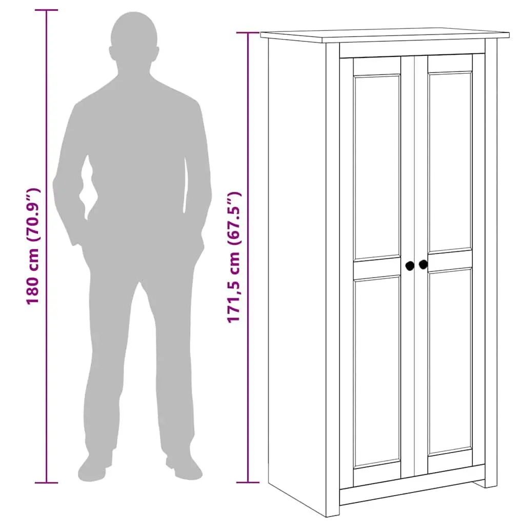 White Wardrobe Solid Pine Storage Cabinet Bedroom Cupboard 80W x 50D x 171.5H cm