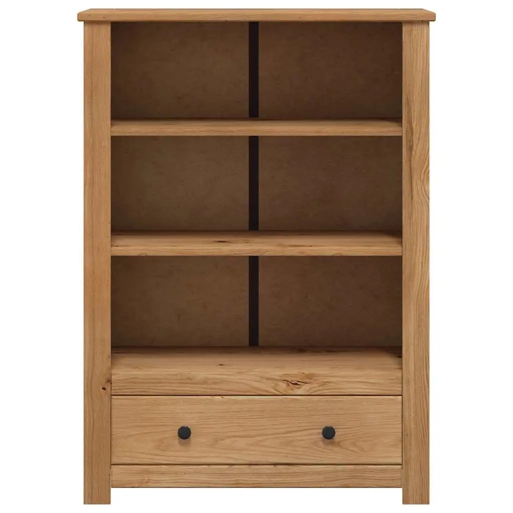 Wooden Bookcase 80x35x110 cm Solid Pine Brown Storage Shelving Unit with Drawer