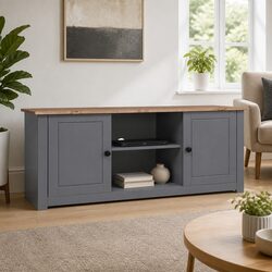 Grey Wooden TV Cabinet for Living Room Storage 120x40x50cm