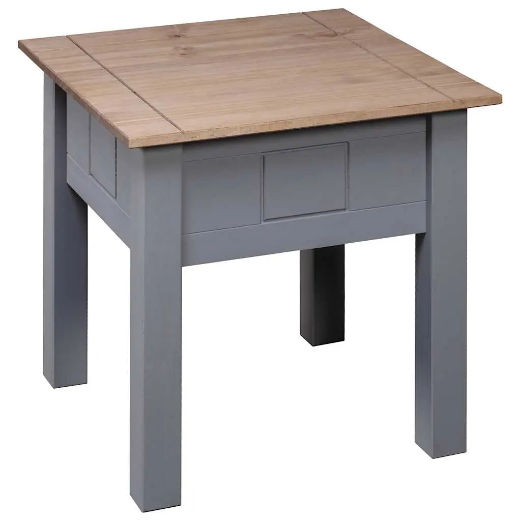 Bedside Table Rustic Grey 50.5x50.5x52.5 cm Solid Pinewood Furniture