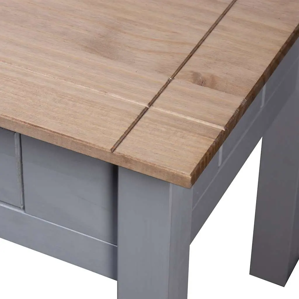 Bedside Table Rustic Grey 50.5x50.5x52.5 cm Solid Pinewood Furniture