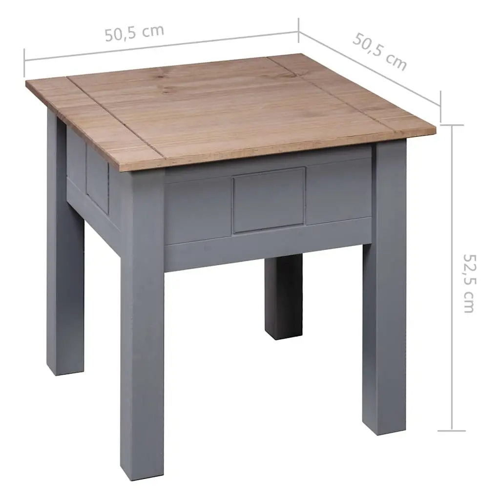 Bedside Table Rustic Grey 50.5x50.5x52.5 cm Solid Pinewood Furniture