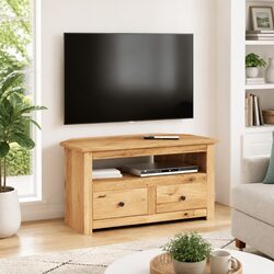 Warm Brown Corner TV Cabinet in Solid Pinewood