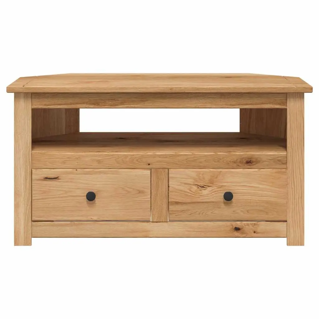 Corner TV Cabinet Brown 93x49x49cm Solid Pinewood Storage Unit with Drawers