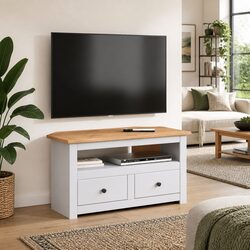 Stylish White Corner TV Cabinet for Living Room