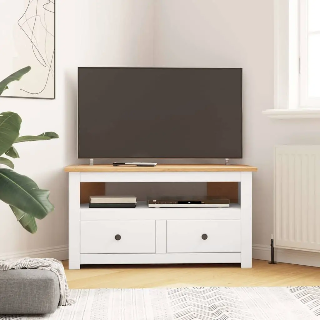 White Corner TV Cabinet for Living Room