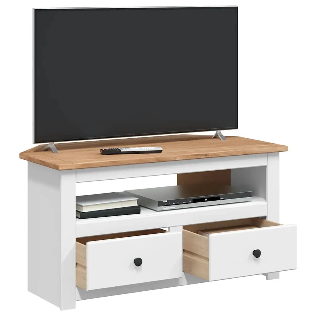 White Corner TV Cabinet for Living Room