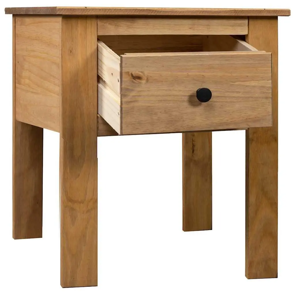 Brown Pine Bedside Cabinet 46x40x57cm with Storage Drawer