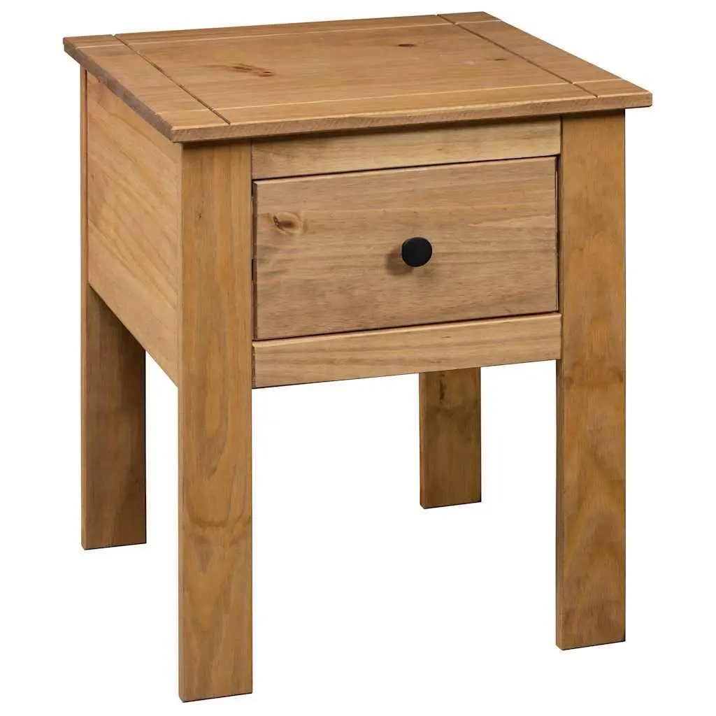 Brown Pine Bedside Cabinet 46x40x57cm with Storage Drawer