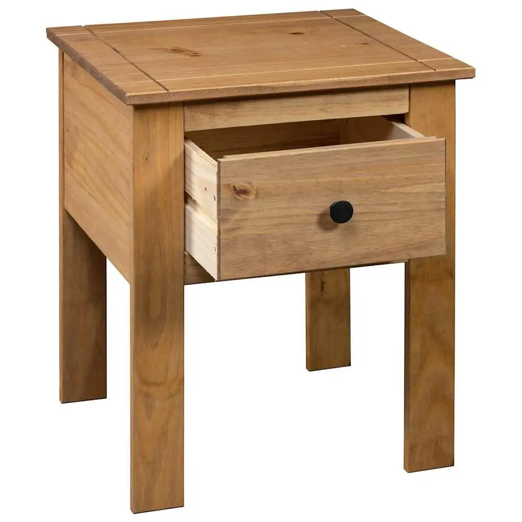 Brown Pine Bedside Cabinet 46x40x57cm with Storage Drawer