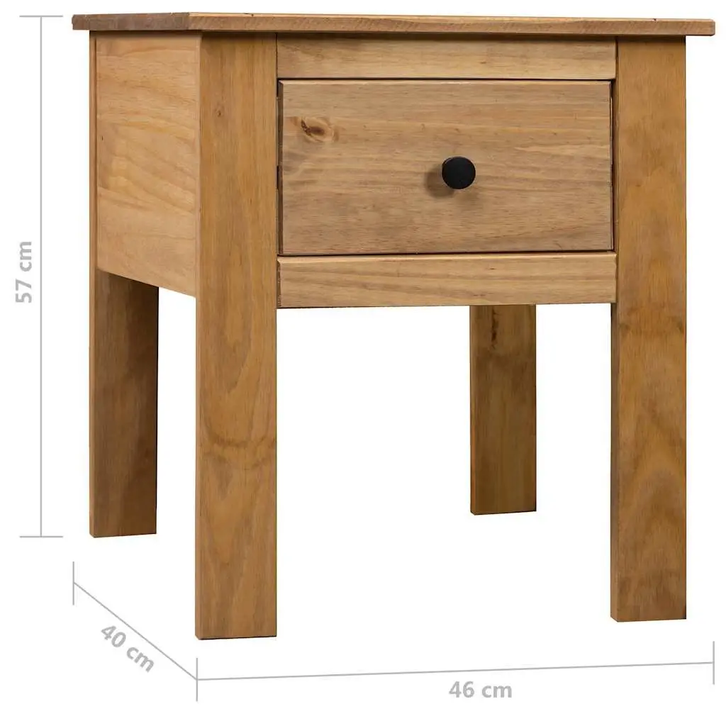Brown Pine Bedside Cabinet 46x40x57cm with Storage Drawer