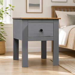 Charming Grey Nightstand with Drawer Storage