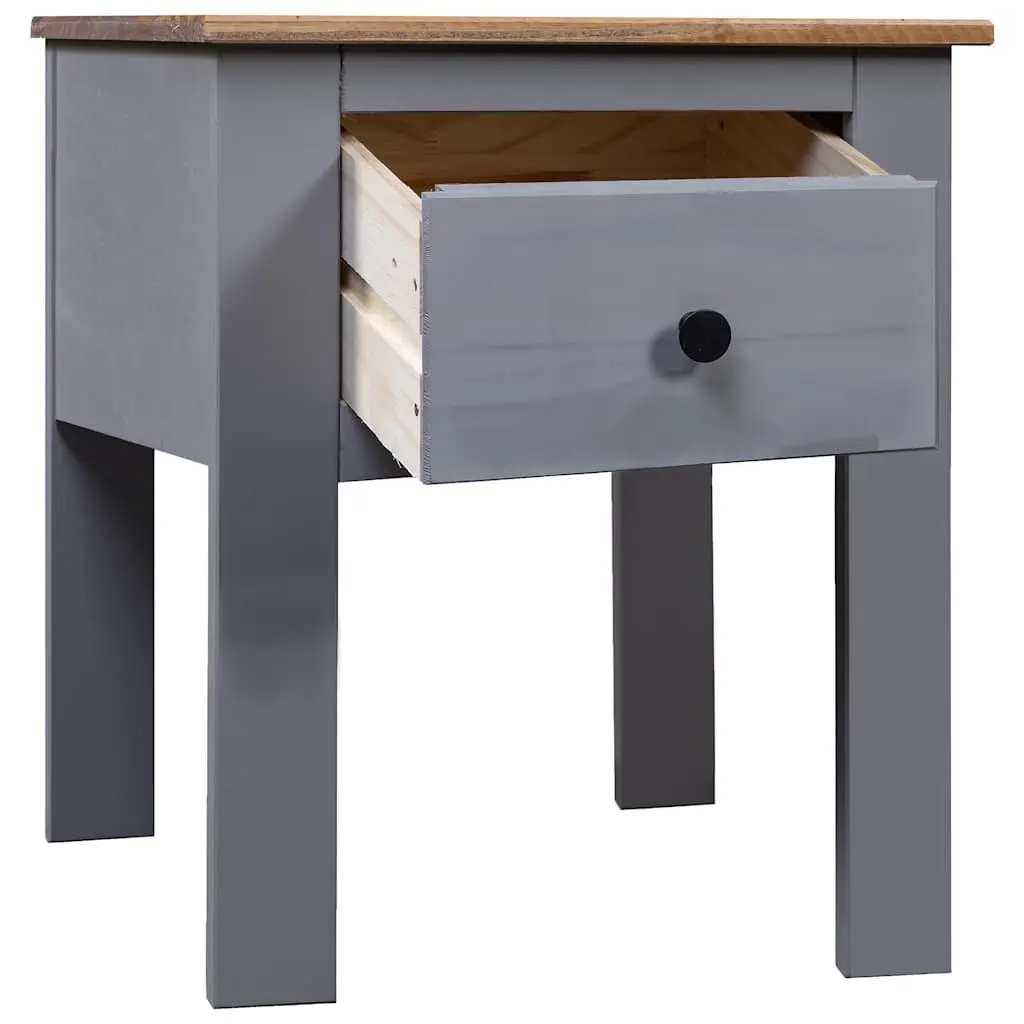 Bedside Cabinet Grey Pine Wood 46x40x57cm